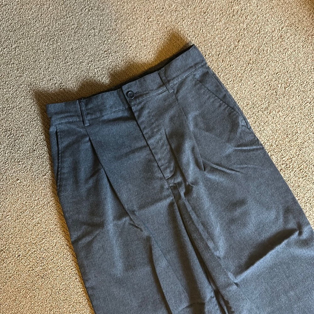 Gray dress pants with elastic back